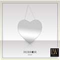 LW collection LW Collection wandspiegel hartje zilver met touw 40x61 cm metaal- hart spiegel muur - industrieel - woonkamer gang - badkamerspiegel - muurspiegel slaapkamer zilveren rand - hangspiegel met luxe design