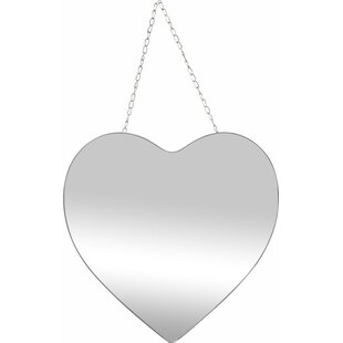 LW Collection wandspiegel hartje zilver met touw 40x61 cm metaal- hart spiegel muur - industrieel - woonkamer gang - badkamerspiegel - muurspiegel slaapkamer zilveren rand - hangspiegel met luxe design