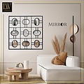 LW collection LW Collection wandspiegel zwart vierkant 80x80 cm metaal - grote spiegel muur - industrieel - woonkamer gang - badkamerspiegel - spiegel met kleine spiegels - muurspiegel slaapkamer zwarte rand - hangspiegel met luxe design