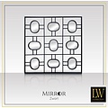 LW collection LW Collection wandspiegel zwart vierkant 80x80 cm metaal - grote spiegel muur - industrieel - woonkamer gang - badkamerspiegel - spiegel met kleine spiegels - muurspiegel slaapkamer zwarte rand - hangspiegel met luxe design