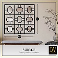 LW collection LW Collection wandspiegel zwart vierkant 80x80 cm metaal - grote spiegel muur - industrieel - woonkamer gang - badkamerspiegel - spiegel met kleine spiegels - muurspiegel slaapkamer zwarte rand - hangspiegel met luxe design