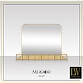 LW collection LW Collection wandspiegel met plankje goud 63x50 cm metaal - grote spiegel muur - industrieel - woonkamer gang - badkamerspiegel - muurspiegel slaapkamer gouden rand - hangspiegel met luxe design