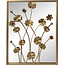 LW collection LW Collection wandspiegel goud rechthoek 61x70 cm metaal - grote spiegel muur - industrieel - woonkamer gang - badkamerspiegel - muurspiegel slaapkamer gouden rand - hangspiegel met luxe design met bloemen