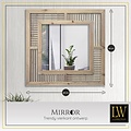 Always LW Collection wandspiegel bruin vierkant 60x60 cm hout - grote spiegel muur - industrieel - woonkamer gang - badkamerspiegelmuurspiegel slaapkamer houten rand - hangspiegel met luxe design