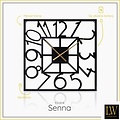 LW collection LW Collection wandklok XL Senna zwart met gouden wijzers 80cm - Grote industriële klok metaal stil uurwerk - Moderne zwarte wandklok - Industrieel