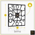 LW collection LW Collection wandklok XL Senna zwart met gouden wijzers 80cm - Grote industriële klok metaal stil uurwerk - Moderne zwarte wandklok - Industrieel