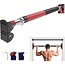 Igoods IGOODS - Pull up bar - Incl. Fitness Handschoenen - Multifunctionele Optrekstang - 72-92 cm Verstelbaar in Lengte - 300kg Belastbaar - Zwart & Rood