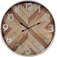 LW collection LW Collection wandklok zilver hout met glas 60cm - Grote moderne houten zilverkleurige glazen muurklok - Houten klok stil uurwerk - Wandklok hout glas