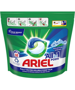 Ariel Wasmiddel - All in 1 Pods - Mountain Spring - 65 Wasbeurten