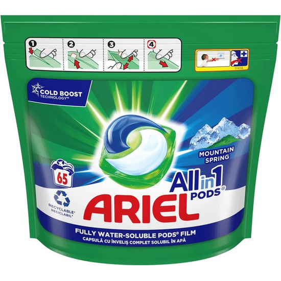 Ariel Ariel Wasmiddel - All in 1 Pods - Mountain Spring - 65 Wasbeurten