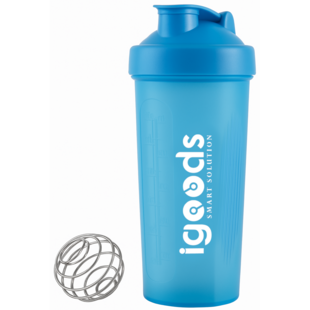 Igoods Shakebeker – Met RVS Mixerbal – BPA-vrij & Lekvrij – Shaker voor Proteïne Shakes, Smoothies & Sportvoeding – Fitness Shake Cup – 600ml – Blauw
