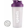 Igoods Igoods Shakebeker – Met RVS Mixerbal – BPA-vrij & Lekvrij – Shaker voor Proteïne Shakes, Smoothies & Sportvoeding – Fitness Shake Cup – 600ml – Paars/Wit
