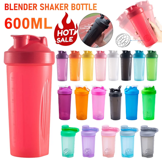 Igoods Igoods Shakebeker – Met RVS Mixerbal – BPA-vrij & Lekvrij – Shaker voor Proteïne Shakes, Smoothies & Sportvoeding – Fitness Shake Cup – 600ml – Rosé/Wit