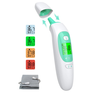 Igoods Infrarood Thermometer - Digitale Oorthermometer - Voorhoofdthermometer - Koortsindicator - LCD DIsplay - Wit