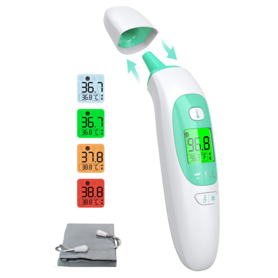 Igoods Igoods Infrarood Thermometer - Digitale Oorthermometer - Voorhoofdthermometer - Koortsindicator - LCD DIsplay - Wit