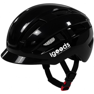 Igoods Fietshelm - Snorfietshelm - Helm - E-bike Helm - Helm voor Volwassenen - Verstelbaar - Zwart