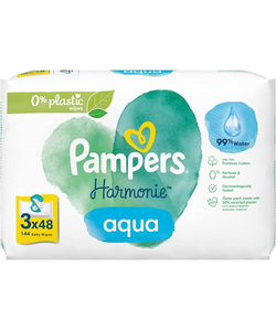 Pampers Harmonie Aqua Billendoekjes - 3 x 48 Doekjes