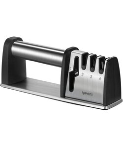 Igoods Messenslijper - Schaarslijper - Professionele Messenslijper - Voor Messen en Scharen - Met Handvat - Anti-slip - Diamant Coating