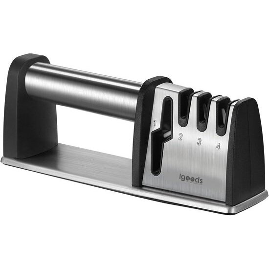 Igoods Igoods Messenslijper - Schaarslijper - Professionele Messenslijper - Voor Messen en Scharen - Met Handvat - Anti-slip - Diamant Coating