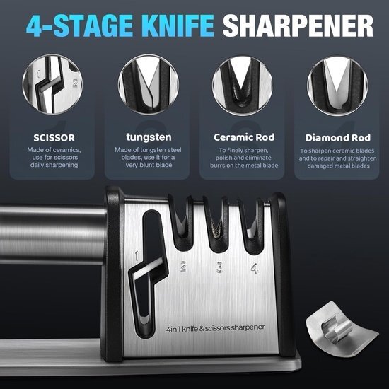 Igoods Igoods Messenslijper - Schaarslijper - Professionele Messenslijper - Voor Messen en Scharen - Met Handvat - Anti-slip - Diamant Coating