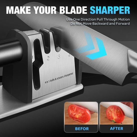 Igoods Igoods Messenslijper - Schaarslijper - Professionele Messenslijper - Voor Messen en Scharen - Met Handvat - Anti-slip - Diamant Coating