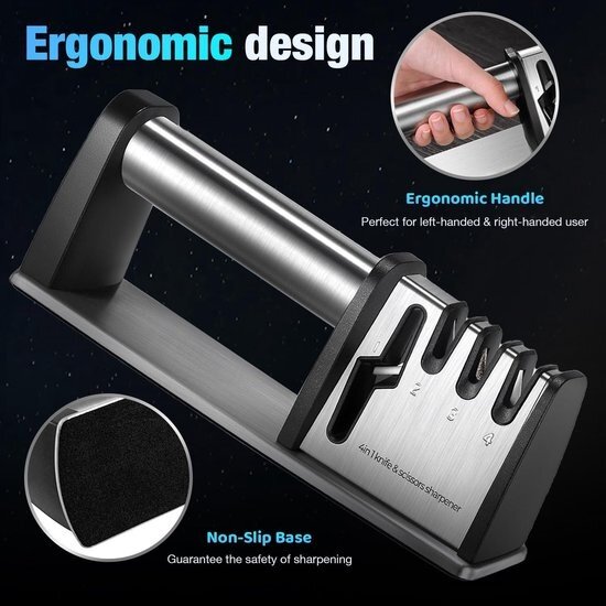 Igoods Igoods Messenslijper - Schaarslijper - Professionele Messenslijper - Voor Messen en Scharen - Met Handvat - Anti-slip - Diamant Coating