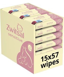 Zwitsal Billendoekjes - Sensitive - 15 x 57 Doekjes
