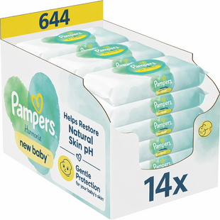 Pampers Harmonie New Baby Billendoekjes - 14 x 46 Doekjes