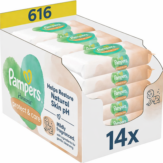 Pampers Pampers Harmonie Protect & Care Billendoekjes - 14 x 44 Doekjes