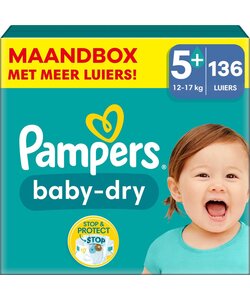 Pampers Baby Dry - Maat 5+ - 136 Luiers