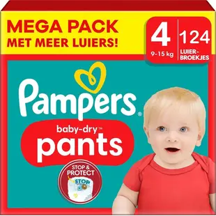 Pampers Baby Dry Pants - Maat 4 - 124 Luierbroekjes