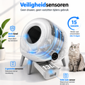 Igoods Igoods Automatische Kattenbak - Zelfreinigende Kattenbak - Elektrische Kattenbak - Inclusief App en Led Touch - Inclusief Zakjes en Deodorant - 76L - Wit