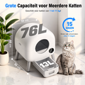 Igoods Igoods Automatische Kattenbak - Zelfreinigende Kattenbak - Elektrische Kattenbak - Inclusief App en Led Touch - Inclusief Zakjes en Deodorant - 76L - Wit