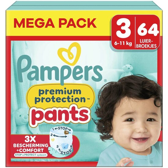 Pampers Pampers Premium Protection Pants - Maat 3 - 64 Luierbroekjes