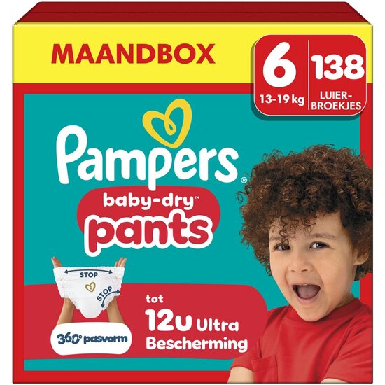 Pampers Pampers Baby-Dry Nappy Pants – Maat 6 –138 Luierbroekjes 