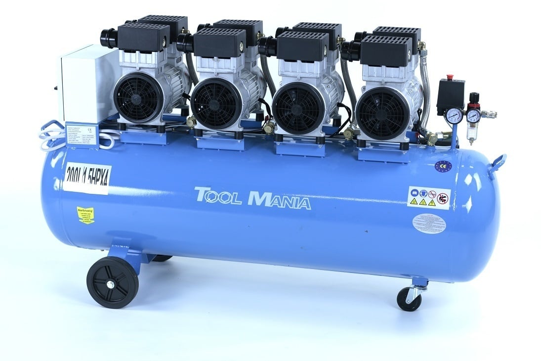 TM 200 Liter professioneller geräuscharmer Kompressor 6 PS 230v -  Maniashopper