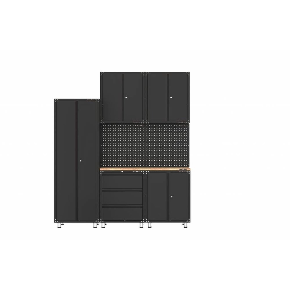 Hochwertige schwarze Werkstattausstattung mit Werkbank und  Werkzeugschränken 8 Teile - Maniashopper