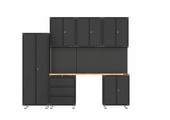 Premium Komplette Werkstatteinrichtung mit Werkbank und Werkzeugschränken 10 Stück , schwarz