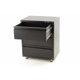Modularer Werkzeugschrank mit 3 Schubladen SCHWARZ