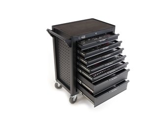 TM Premium Werkzeugwagen 7 Schubladen Werkstattwagen mit Werkzeug befüllt 283 teilig