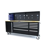 TM Werkzeugwagen mit Rückwand - Holzarbeitsplatte - 215 cm