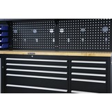 TM Werkzeugwagen mit Rückwand - Holzarbeitsplatte - 215 cm