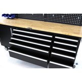 TM Werkzeugwagen mit Rückwand - Holzarbeitsplatte - 215 cm
