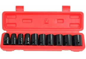TM 10-teiliges Set mit 1/2 "metrischem Sechskant - Impact-Socket Schlagschraubernüsse