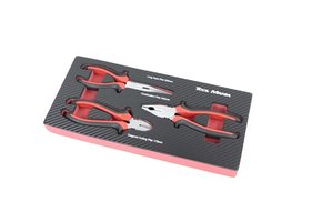 TM 3-teiliges Zangen-Set in Schaumstoffeinlage in Carbon-Optik