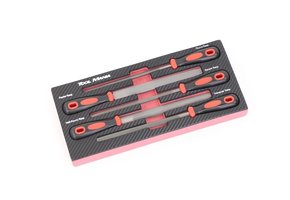 TM 5-teiliges Metallfeilen-Set aus Schaumstoff im Carbon-Look