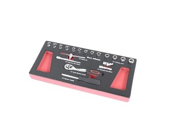 TM 19-tlg. 1/4 Steckschlüsselsatz Schaumstoffeinlage in Carbonoptik