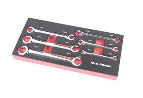 TM 6-teiliges Open Ring Wrench Set für Bremsleitungen Schaumstoffeinlage in Carbonoptik