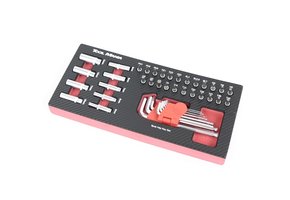 TM 42-teilige Steckschlüsseleinsätze Inbus und Bitset 1/4 Schaumstoffeinlage in Carbonoptik