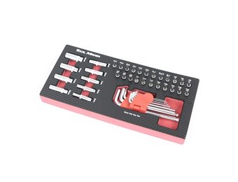 TM 42-teilige Steckschlüsseleinsätze Inbus und Bitset 1/4 Schaumstoffeinlage in Carbonoptik